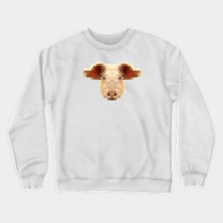 Minimalist Geometric Stylized Animals - Pig Crewneck Sweatshirt